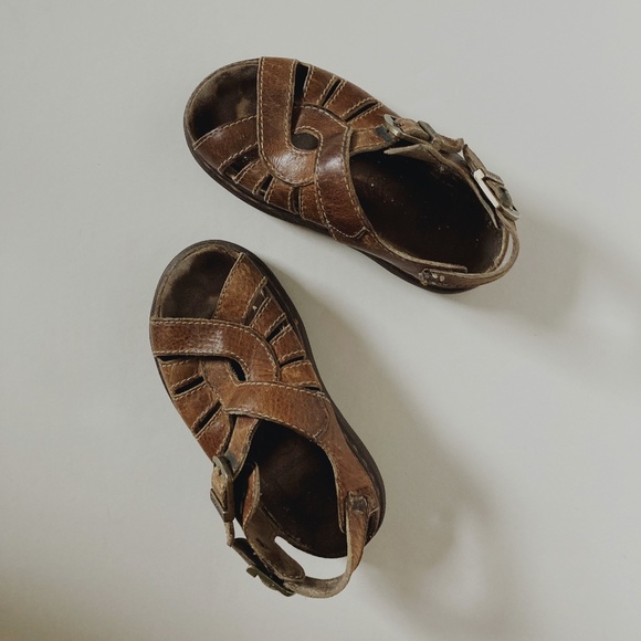 Dr. Martens Shoes - Vintage Original Dr. Martens Brown Leather Fisherman Sandals Made in England 38